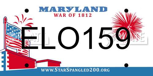 ELO159 Maryland License Plate