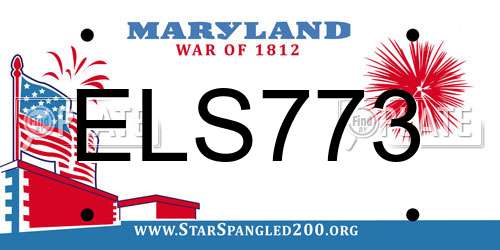 ELS773 Maryland License Plate