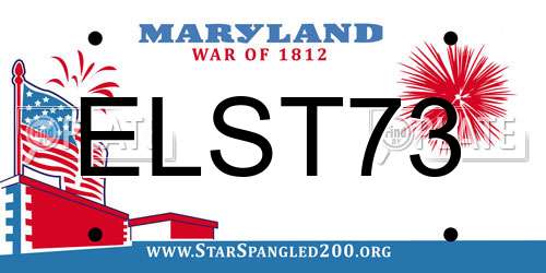 ELST73 Maryland License Plate