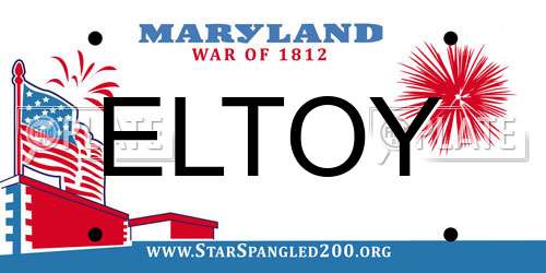 ELTOY Maryland License Plate