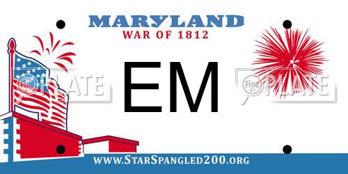 EM Maryland License Plate
