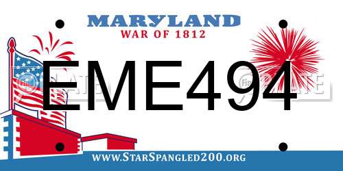 EME494 Maryland License Plate