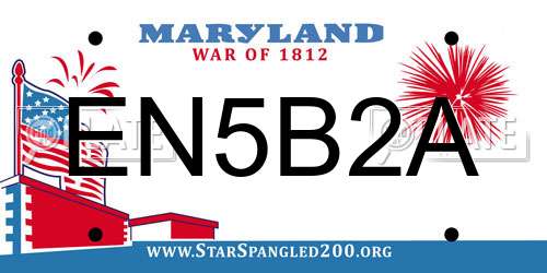 EN5B2A Maryland License Plate