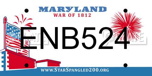 ENB524 Maryland License Plate