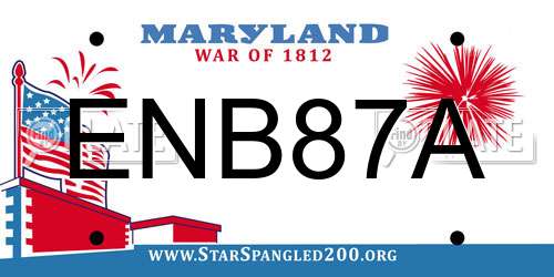 ENB87A Maryland License Plate