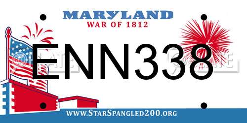 ENN338 Maryland License Plate