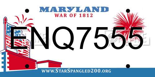 ENQ7555 Maryland License Plate