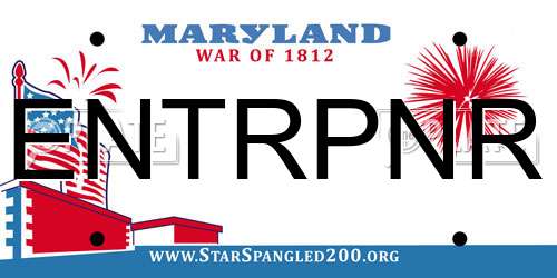 ENTRPNR Maryland License Plate