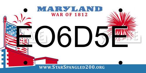 EO6D5E Maryland License Plate