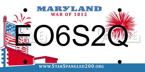 EO6S2Q Maryland License Plate