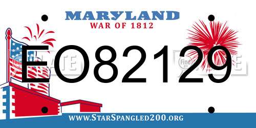 EO82129 Maryland License Plate