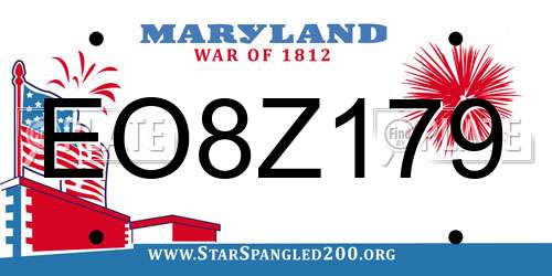 EO8Z179 Maryland License Plate