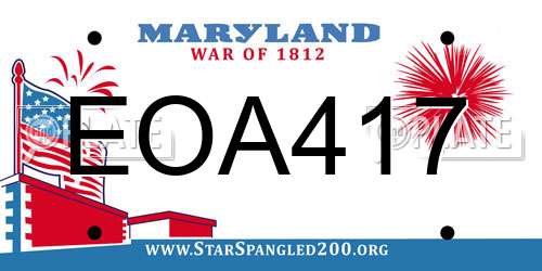EOA417 Maryland License Plate