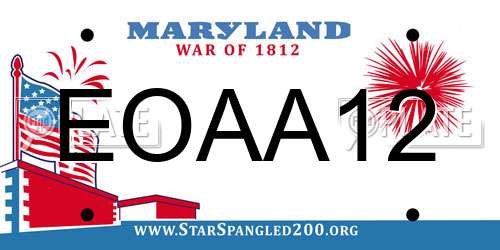 EOAA12 Maryland License Plate