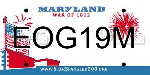 EOG19M Maryland License Plate