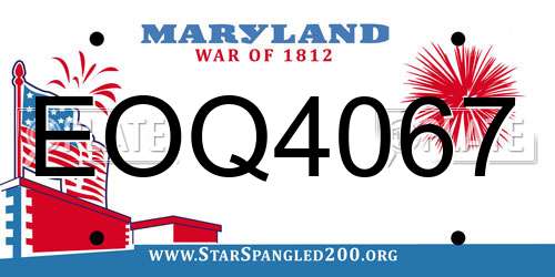 EOQ4067 Maryland License Plate