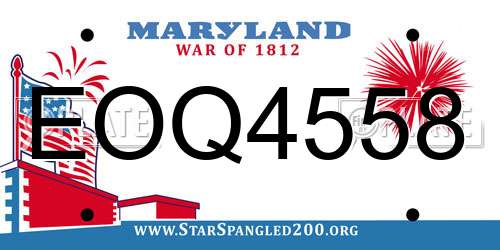 EOQ4558 Maryland License Plate