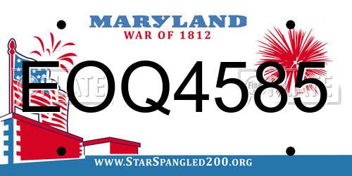 EOQ4585 Maryland License Plate