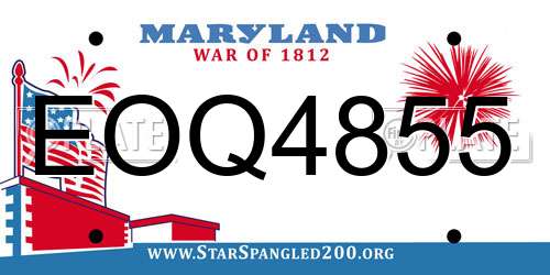 EOQ4855 Maryland License Plate
