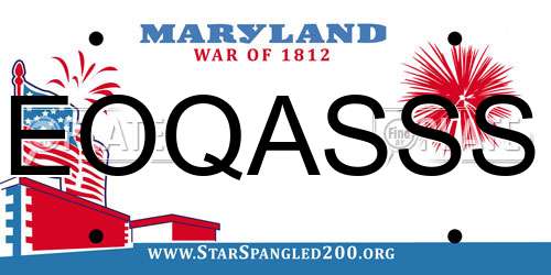 EOQASSS Maryland License Plate