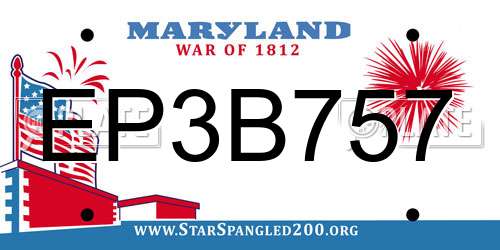 EP3B757 Maryland License Plate