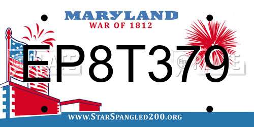 EP8T379 Maryland License Plate