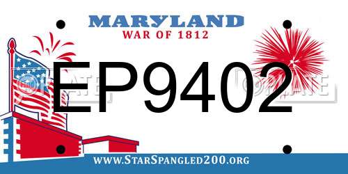 EP9402 Maryland License Plate