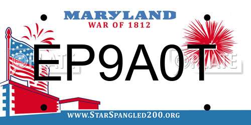 EP9A0T Maryland License Plate
