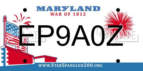 EP9A0Z Maryland License Plate