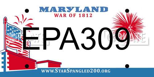 EPA309 Maryland License Plate