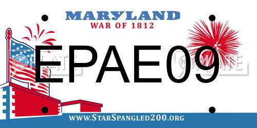 EPAE09 Maryland License Plate