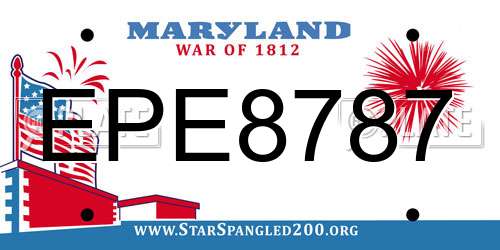 EPE8787 Maryland License Plate