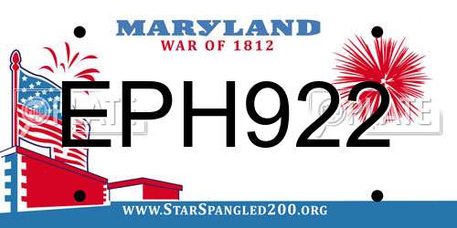 EPH922 Maryland License Plate