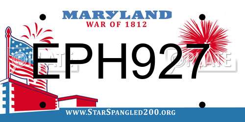 EPH927 Maryland License Plate