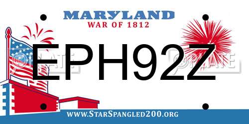 EPH92Z Maryland License Plate