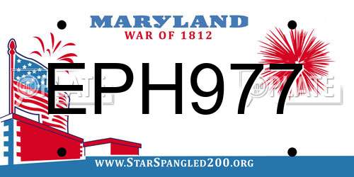 EPH977 Maryland License Plate