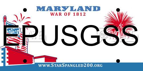 EPUSGSS Maryland License Plate