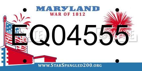 EQ04555 Maryland License Plate