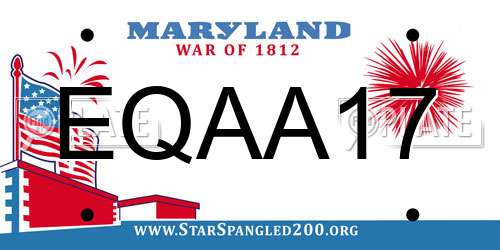EQAA17 Maryland License Plate