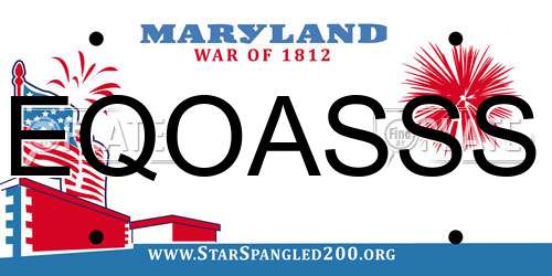 EQOASSS Maryland License Plate