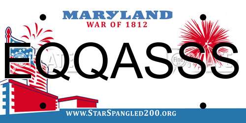 EQQASSS Maryland License Plate
