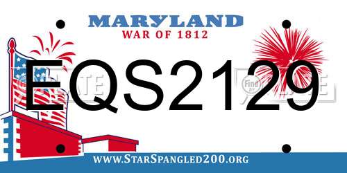 EQS2129 Maryland License Plate