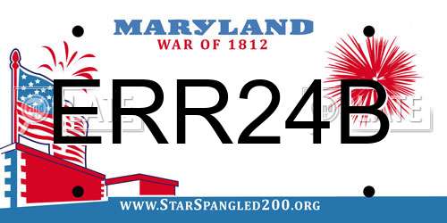 ERR24B Maryland License Plate