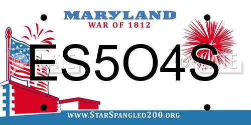 ES5O4S Maryland License Plate