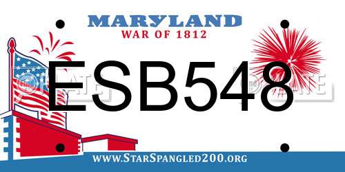 ESB548 Maryland License Plate
