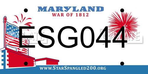 ESG044 Maryland License Plate