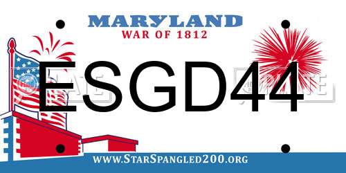 ESGD44 Maryland License Plate