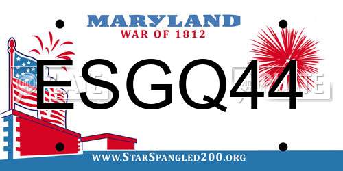 ESGQ44 Maryland License Plate