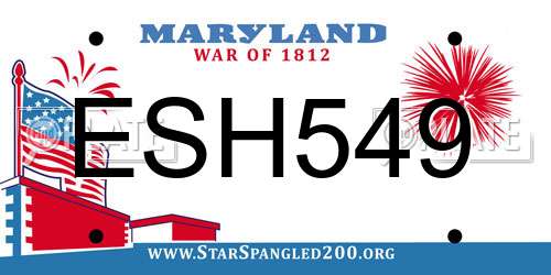 ESH549 Maryland License Plate