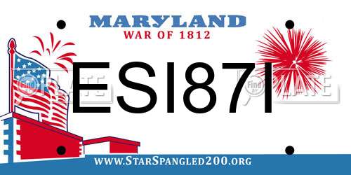 ESI87I Maryland License Plate